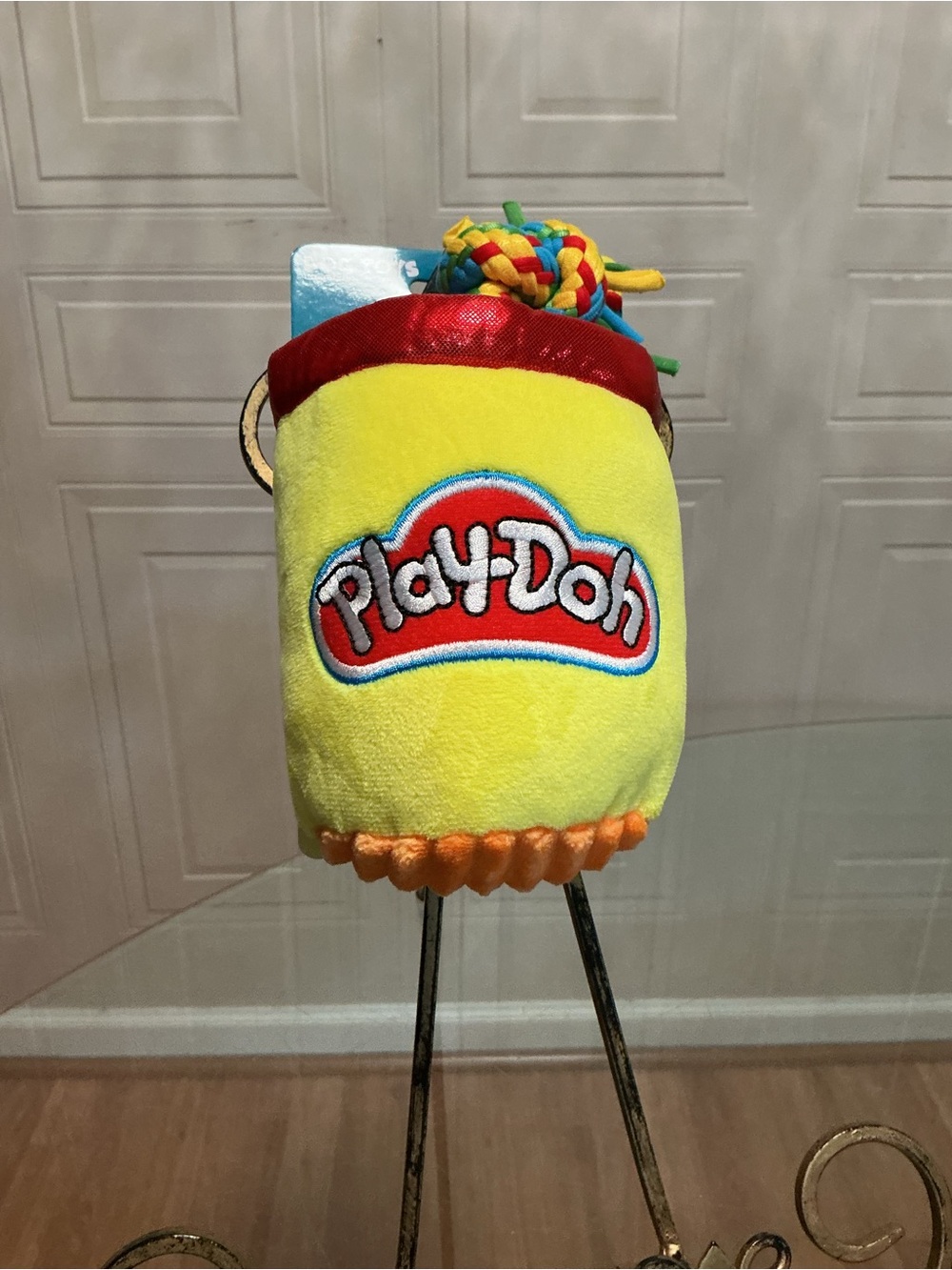 Hasbro Play-Doh Squeaker Crinkle Rope Dog Pet Plush Toy 8" NEW